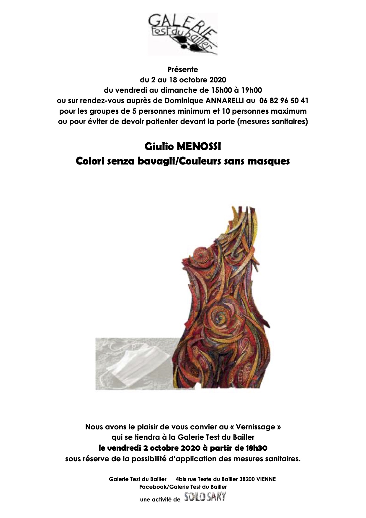Invitation  Expo de Giulio MENOSSI